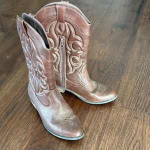 Brown Western Cowboy Boots Size 4